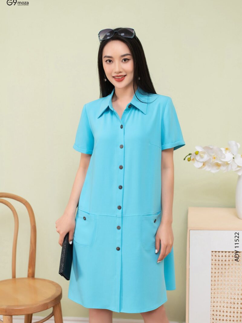 Đầm sơ mi dáng suông 23S17ADV 11522