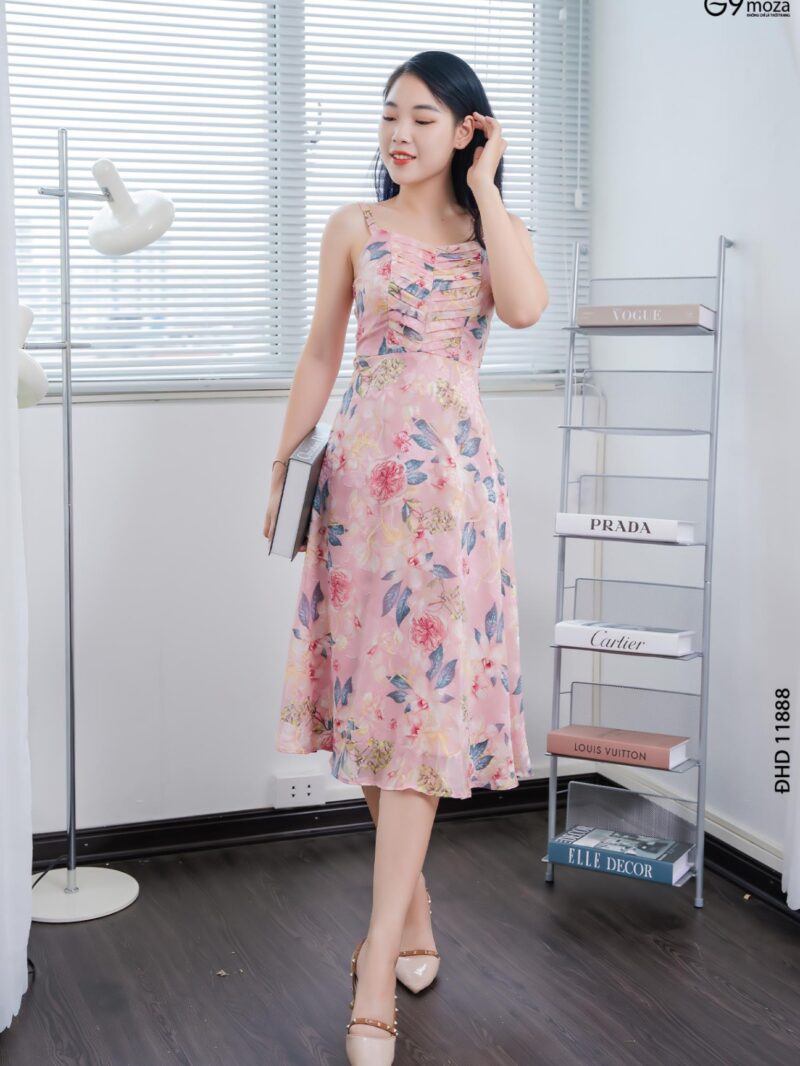 Đầm hai dây dáng xòe 23S17ĐHD11888-2