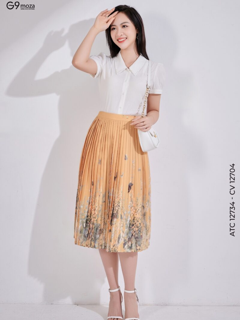 Chân váy xếp ly dáng xòe 24S17CV12704-1