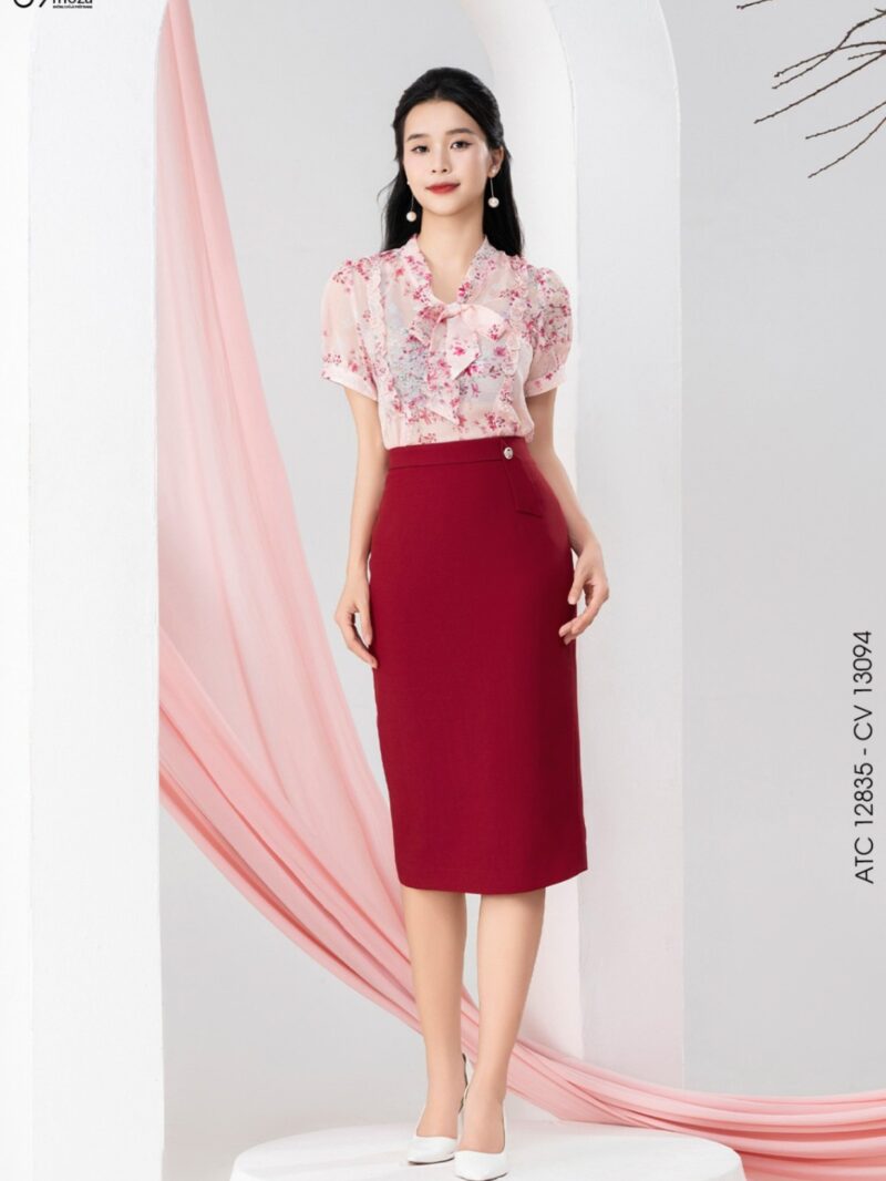Chân váy midi dáng ôm 24S12CV13094-2