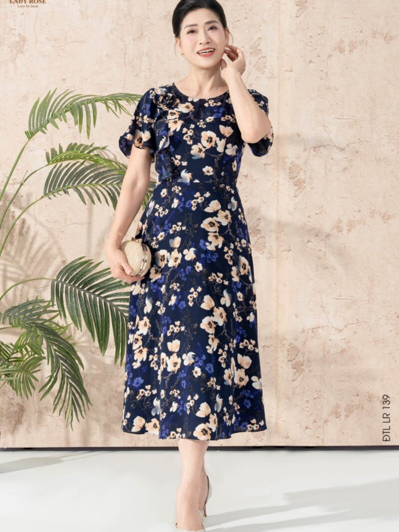 Đầm tay ngắn dáng xòe chất lụa cao cấp 25S52ĐTCLR139-1