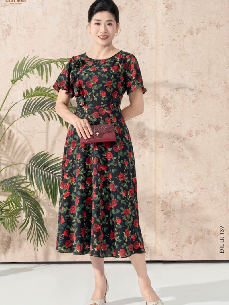 Đầm tay ngắn dáng xòe chất lụa cao cấp 25S52ĐTCLR139-2