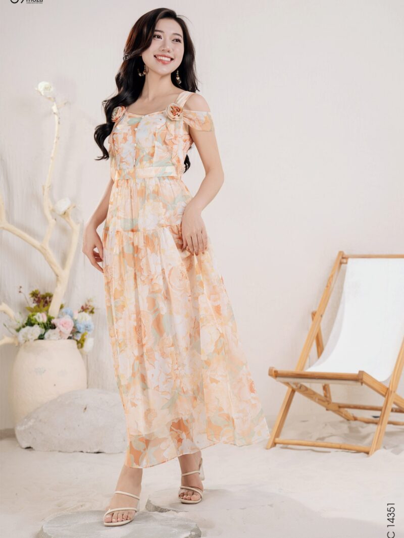 Váy maxi hai dây đính hoa 3D 25S56ĐTC14351-1
