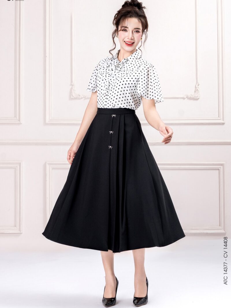 Chân váy midi dáng xòe 25S16CVX14408-1