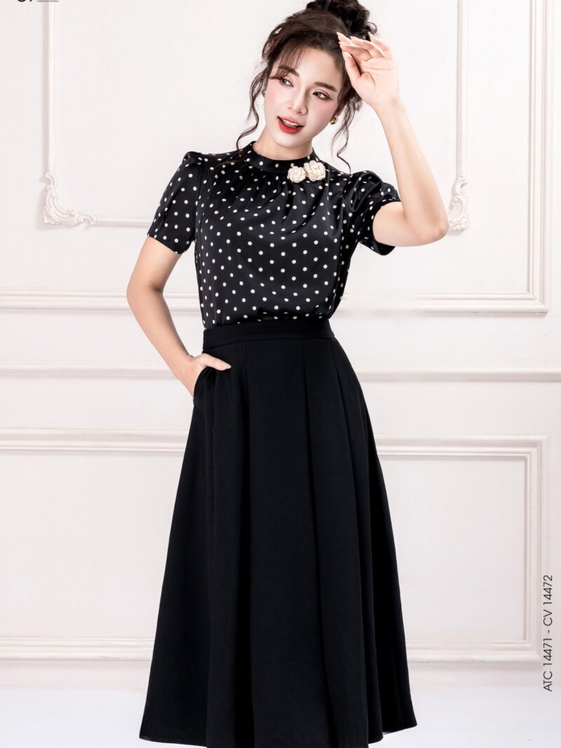 Áo sơ mi tay cộc cổ trụ 25S17ATC14471-1