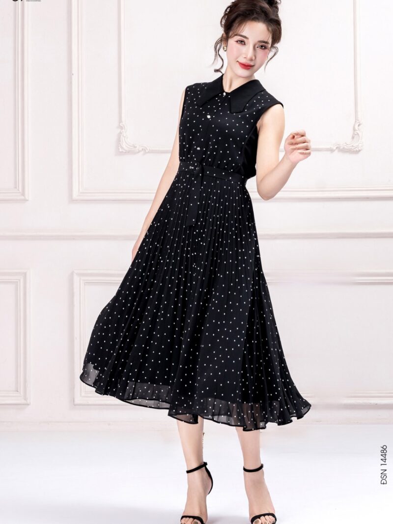 Váy sát nách dáng xòe xếp ly 25S56ĐSNDN14486-1