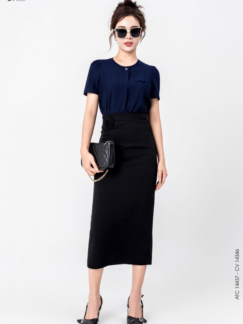 Áo tay cộc cổ tròn 25S52ATC14437-2