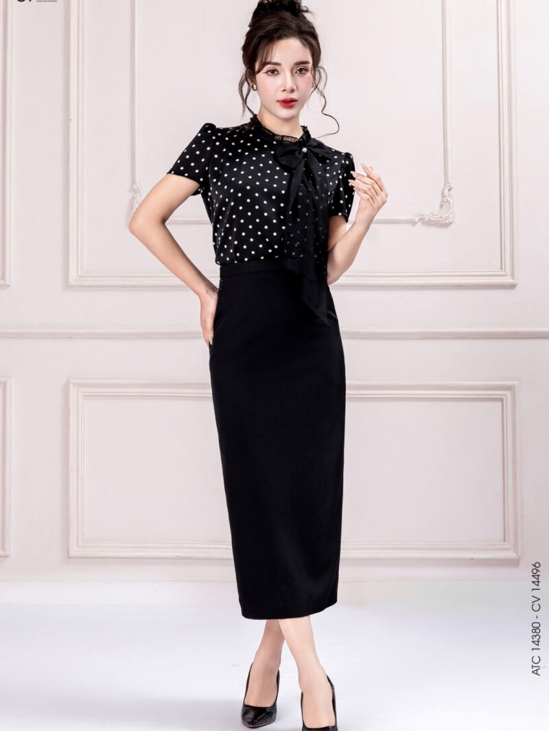 Chân váy midi dáng ôm 25S16CVO14496-1