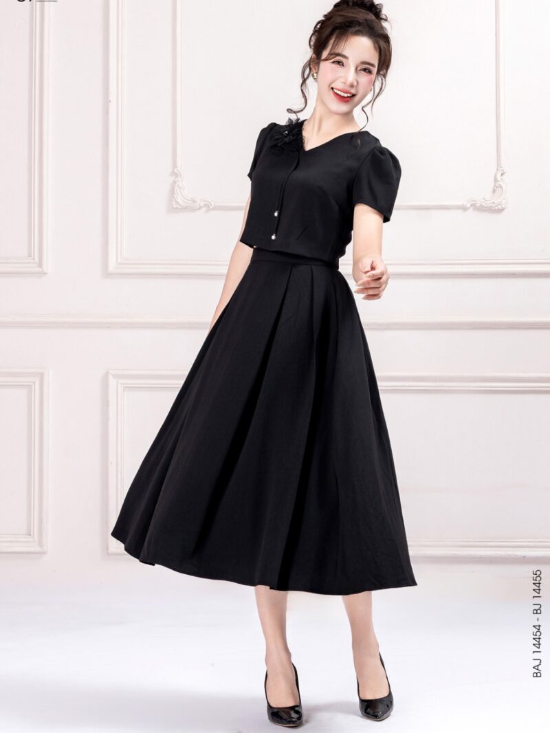 Chân váy midi dáng xòe 25S16BJ14455-1
