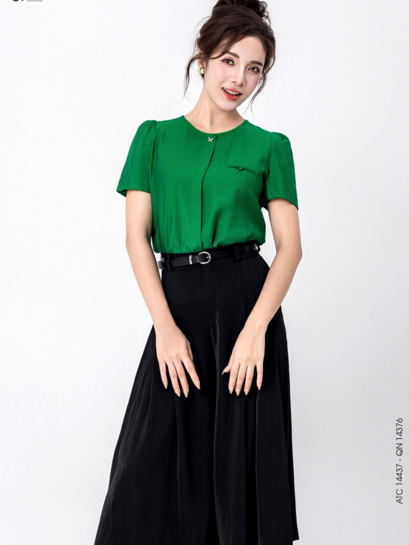 Áo tay cộc cổ tròn 25S52ATC14437-1